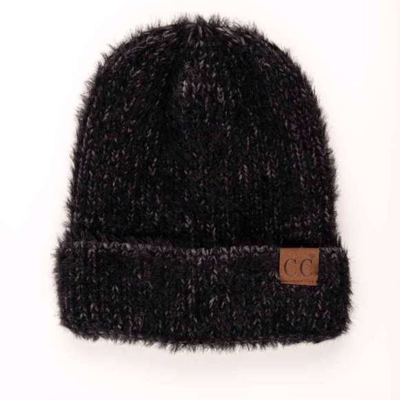 Fuzzy Soft Beanie - Black - Picture 3 of 6